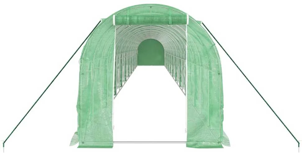 Šiltnamis su plieno rėmu, žalios spalvos, 20x2x2m, 40m²