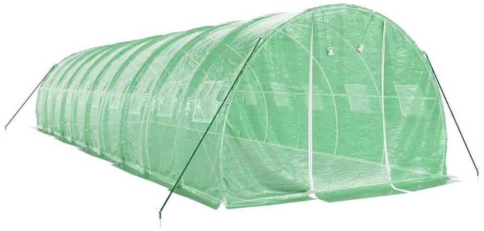 Šiltnamis su plieno rėmu, žalios spalvos, 10x3x2m, 30m²