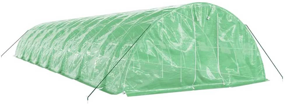 Šiltnamis su plieno rėmu, žalios spalvos, 16x5x2,3m, 80m²