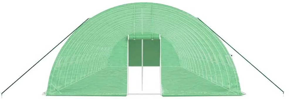 Šiltnamis su plieno rėmu, žalios spalvos, 16x6x2,85m, 96m²