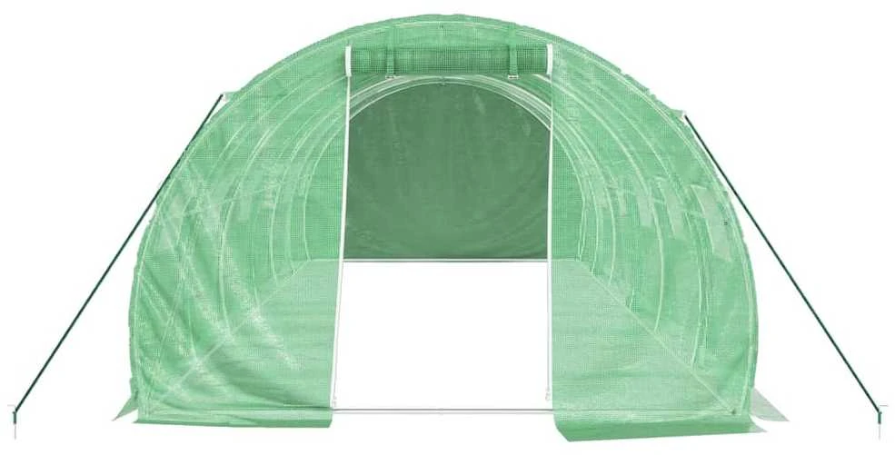 Šiltnamis su plieno rėmu, žalios spalvos, 6x3x2m, 18m²