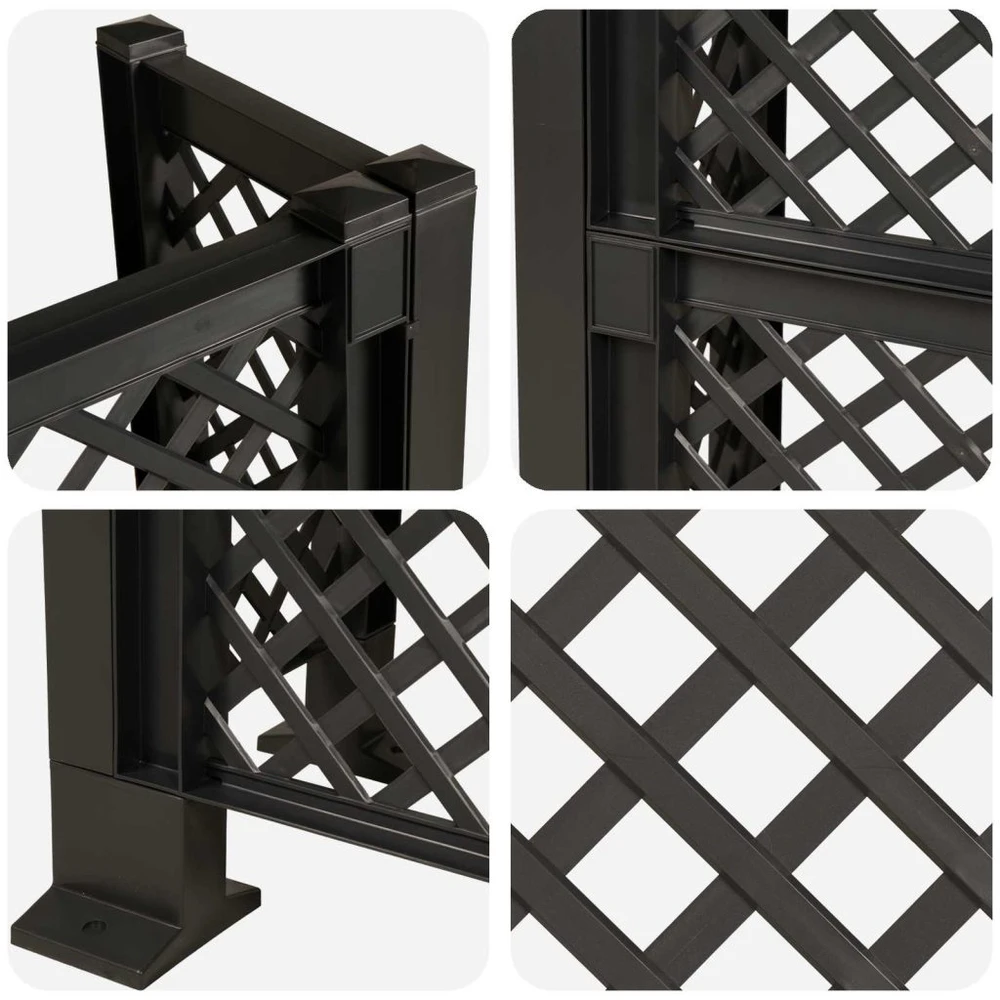 Šiukšliadėžės grotelės Antracito 123 x 47 x 114 cm PP
