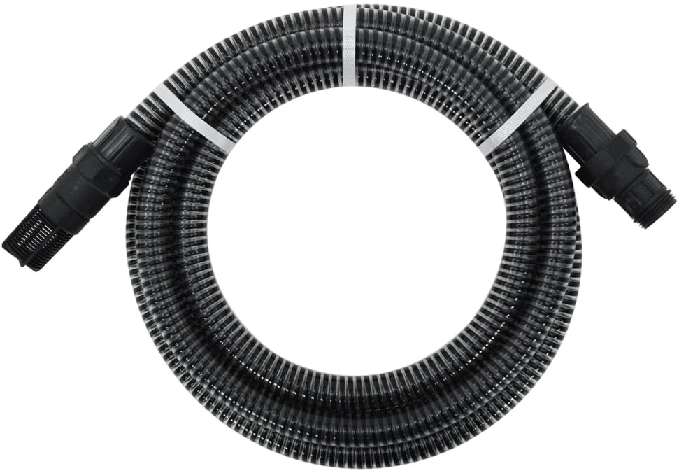 Siurbimo žarna su PVC jungtimis, juodos spalvos, 1", 7m, PVC