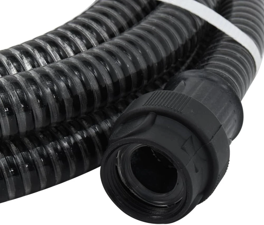 Siurbimo žarna su PVC jungtimis, juodos spalvos, 1", 7m, PVC