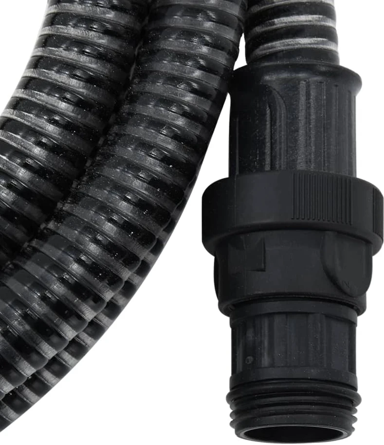 Siurbimo žarna su PVC jungtimis, juodos spalvos, 1", 10m, PVC