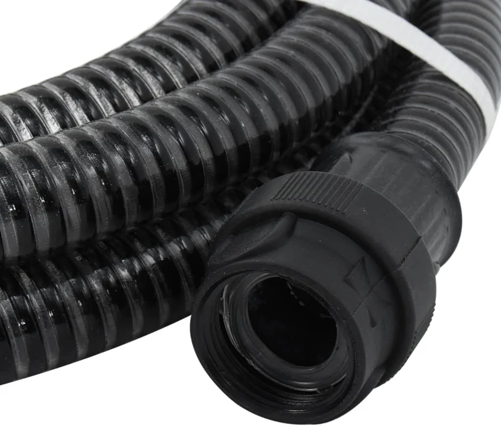 Siurbimo žarna su PVC jungtimis, juodos spalvos, 1", 10m, PVC