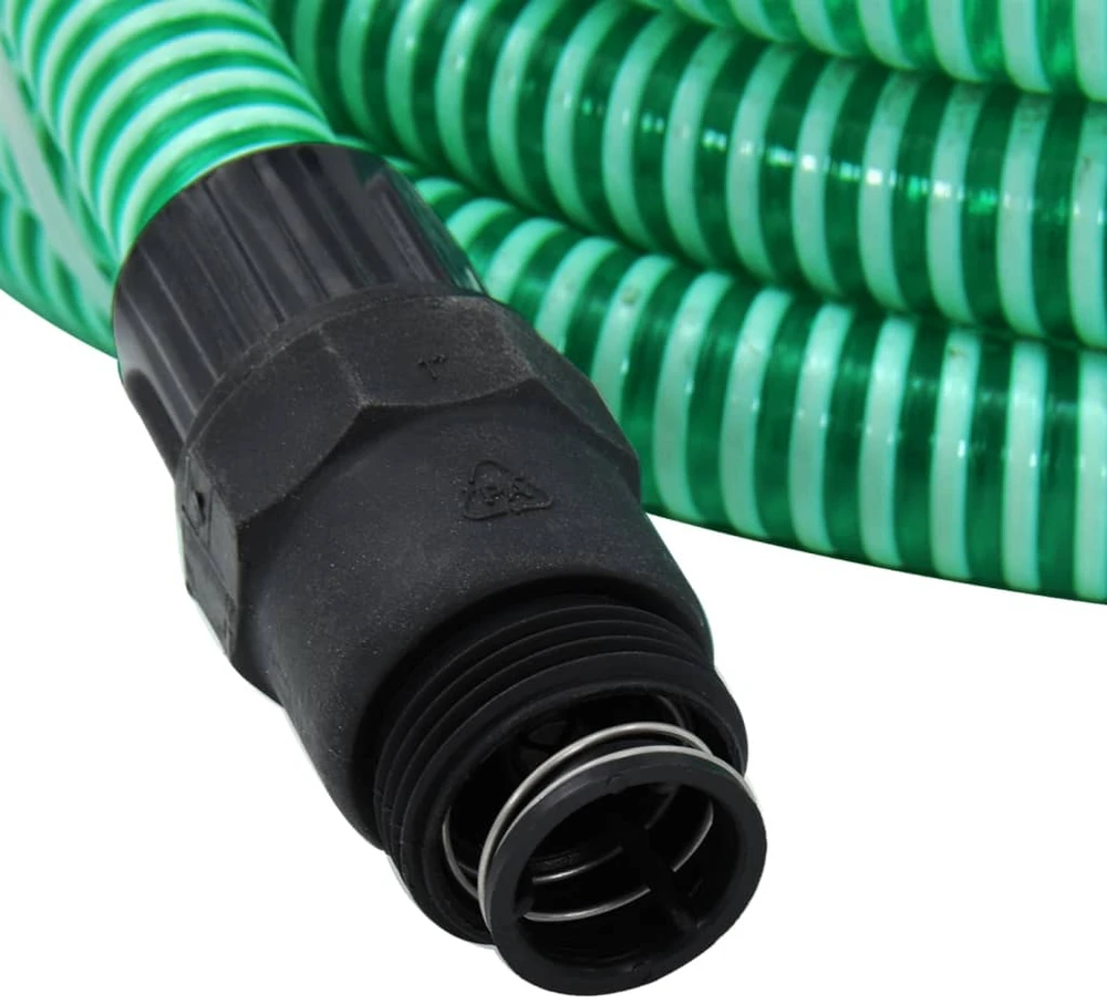 Siurbimo žarna su PVC jungtimis, žalios spalvos, 1", 4m, PVC