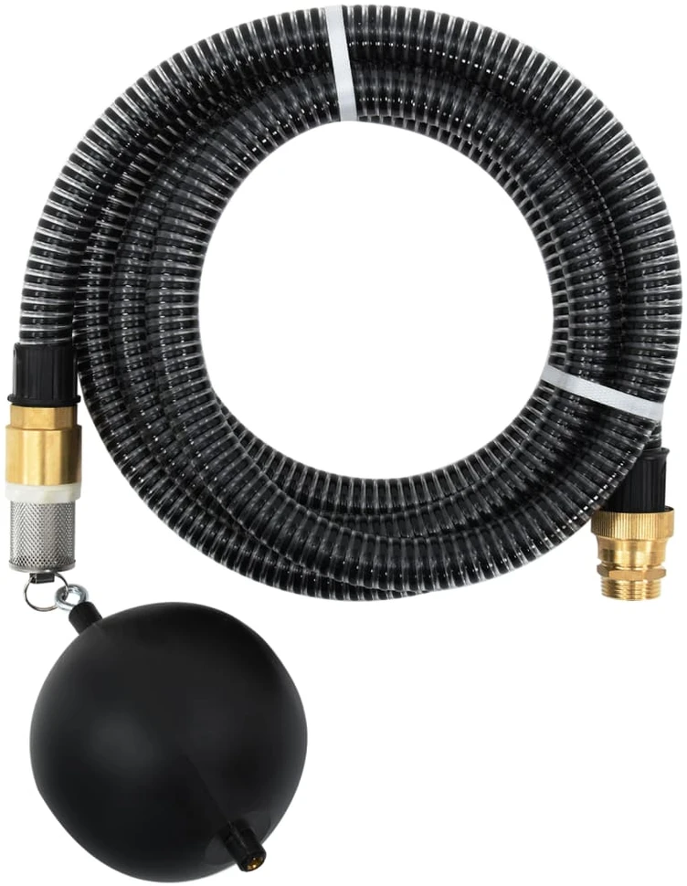 Siurbimo žarna su žalvarinėmis jungtimis, juoda, 1,1", 5m, PVC