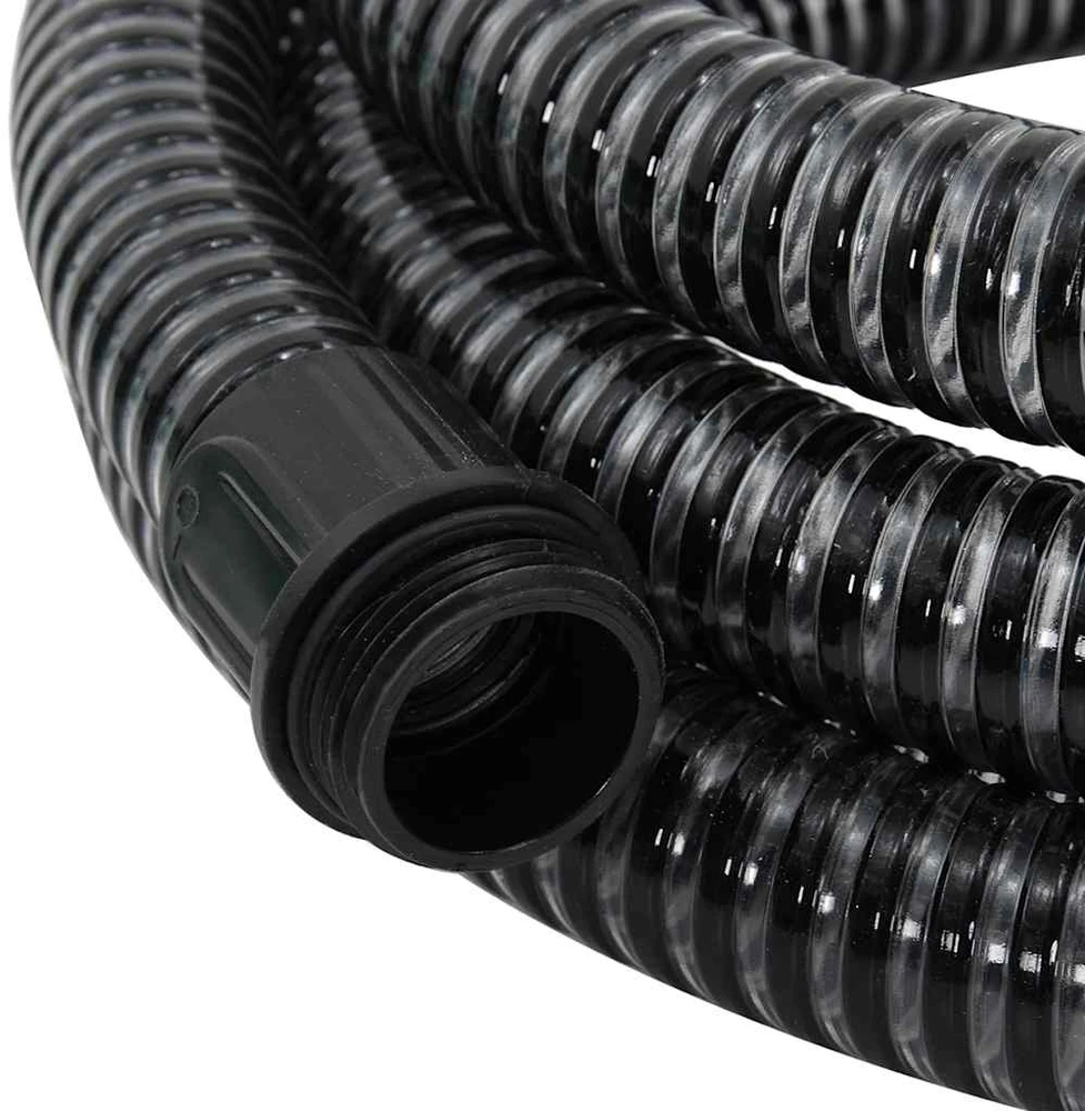 Siurbimo žarna su žalvarinėmis jungtimis, juoda, 1,1", 15m, PVC