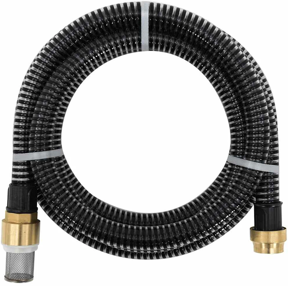 Siurbimo žarna su žalvarinėmis jungtimis, juoda, 1,1", 20m, PVC