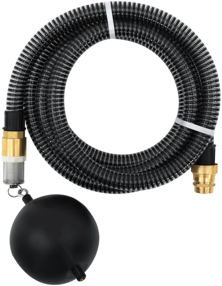 Siurbimo žarna su žalvarinėmis jungtimis, juoda, 1,1", 3m, PVC