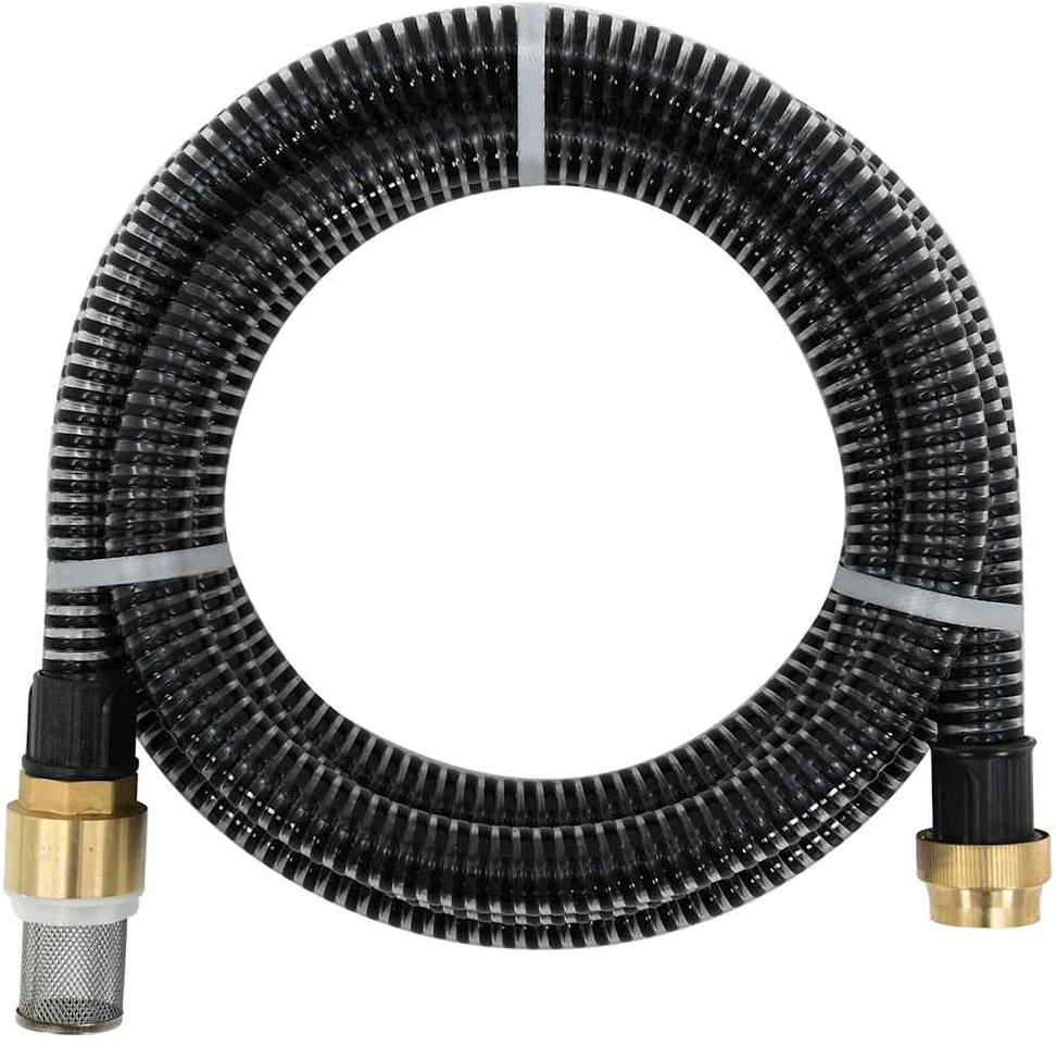 Siurbimo žarna su žalvarinėmis jungtimis, juoda, 1,1", 7m, PVC