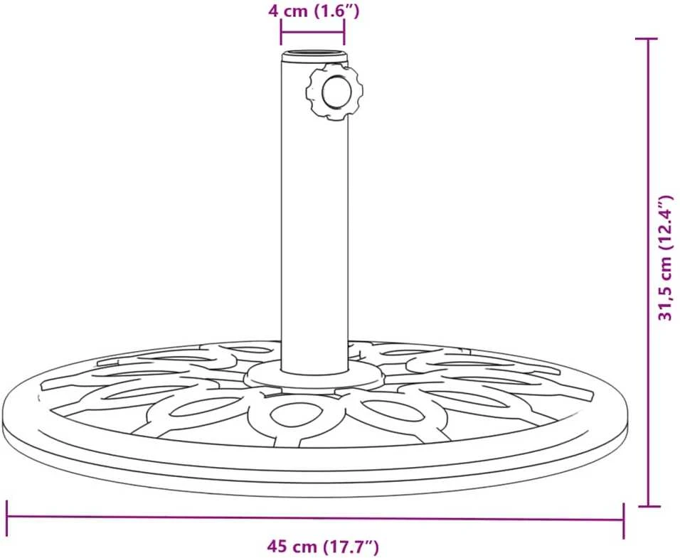Skėčio nuo saulės pagrindas 38/48mm skersmens stulpams, 12kg