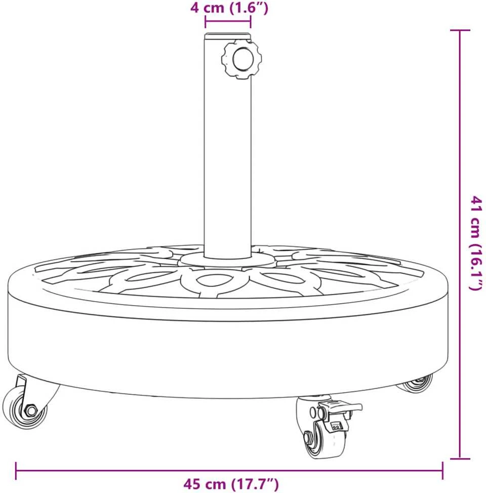 Skėčio nuo saulės pagrindas su ratukais 38/48mm stulpams, 27kg