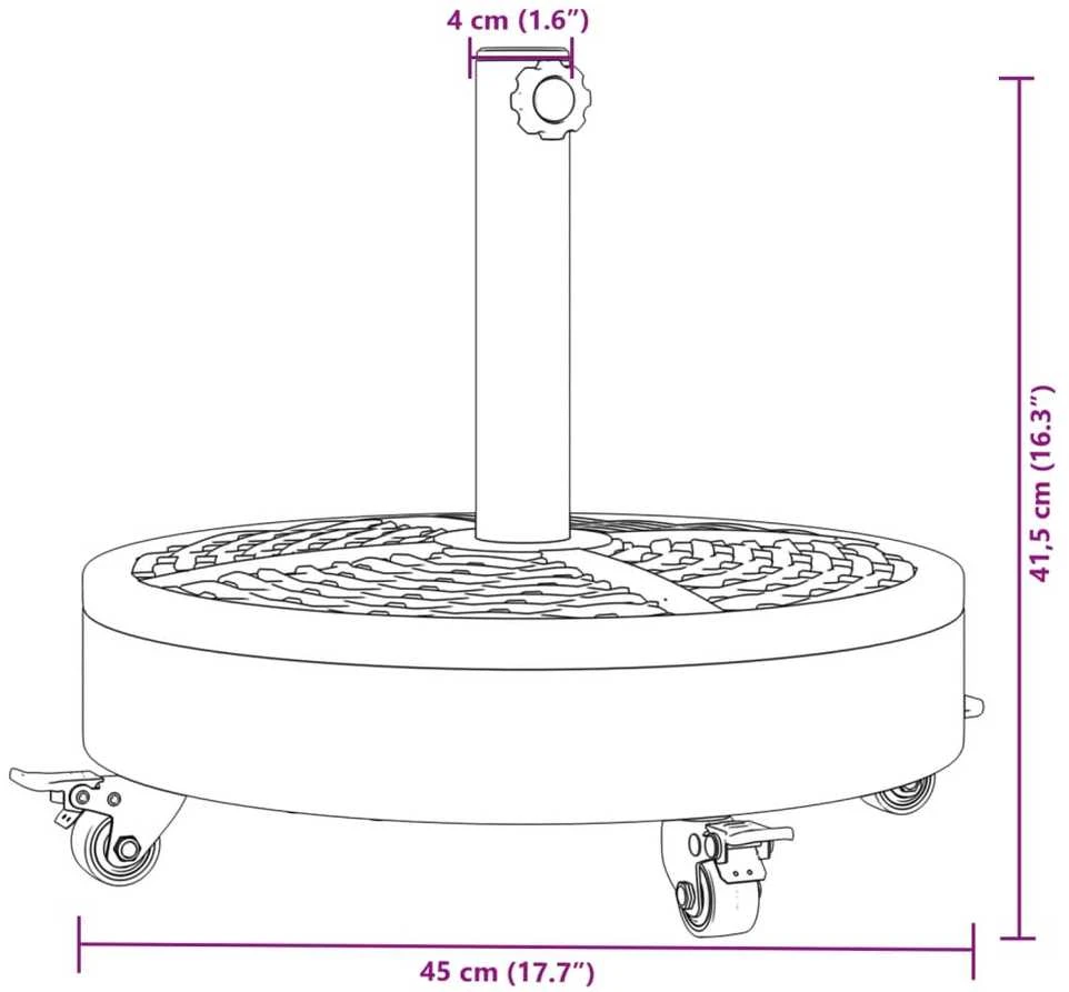 Skėčio nuo saulės pagrindas su ratukais 38/48mm stulpams, 27kg