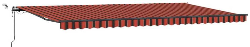 Ištraukiama markizė oranžinė ir ruda 600 × 300 cm Poliesteris