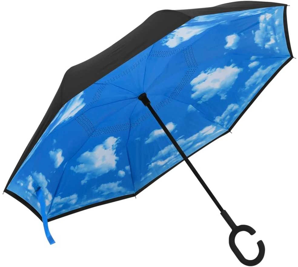 Skėtis, juodos spalvos, 108cm, su C formos rankena