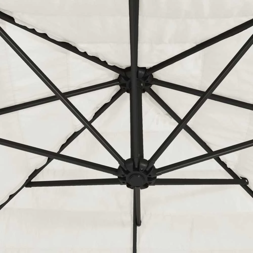 Skėtis nuo saulės su plieniniu stulpu, baltas, 268x268x226cm
