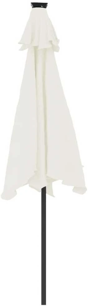 Skėtis nuo saulės su plieniniu stulpu, baltas, 225x225x212cm