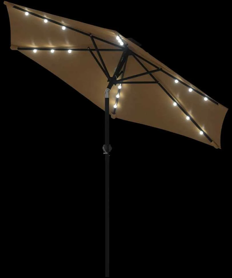 Skėtis nuo saulės su plieniniu stulpu, taupe, 225x225x212cm