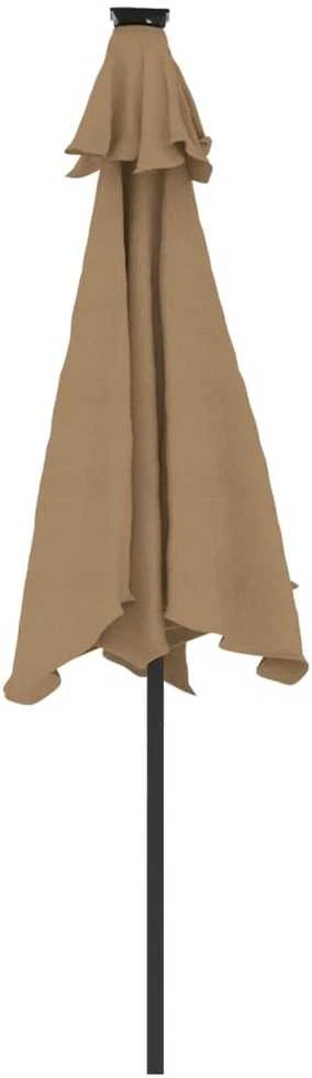 Skėtis nuo saulės su plieniniu stulpu, taupe, 225x225x212cm