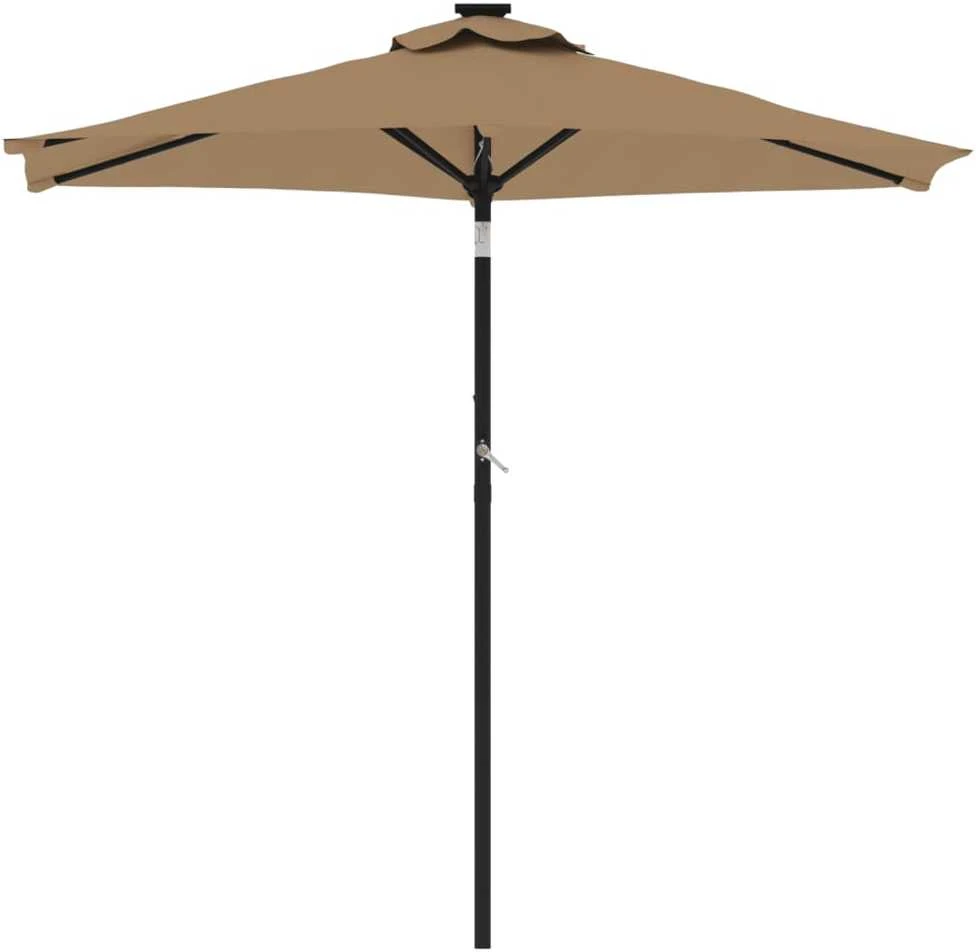 Skėtis nuo saulės su plieniniu stulpu, taupe, 225x225x212cm