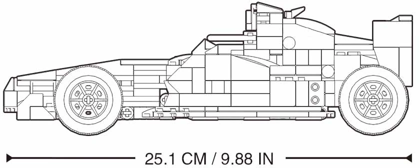 Sluban F10 sportinio automobilio RC konstruktorius, 423 det., 25,1 cm, 6+