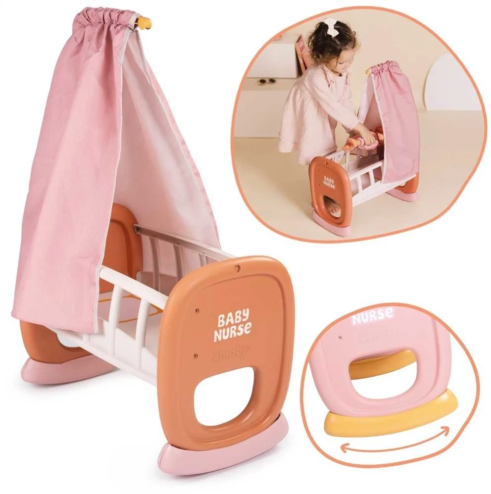 Smoby Baby Nurse lopšys su baldakimu