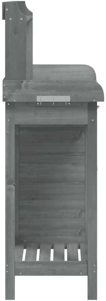 Sodinimo stalas su spintele, pilkas, 110,5x45x124,5cm, eglė