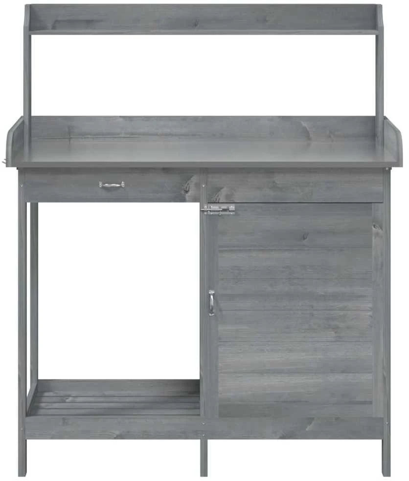 Sodinimo stalas su spintele, pilkas, 110,5x45x124,5cm, eglė
