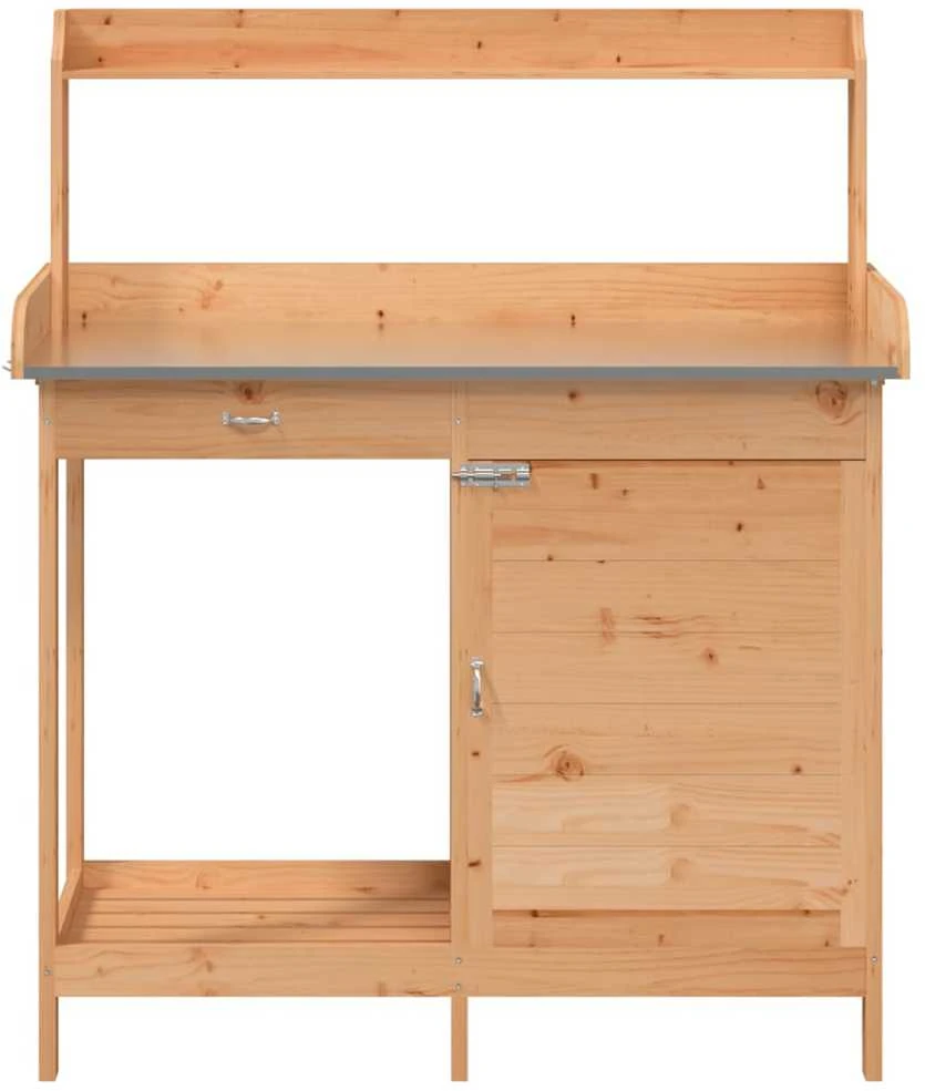 Sodinimo stalas su spintele, rudas, 110,5x45x124,5cm, eglė