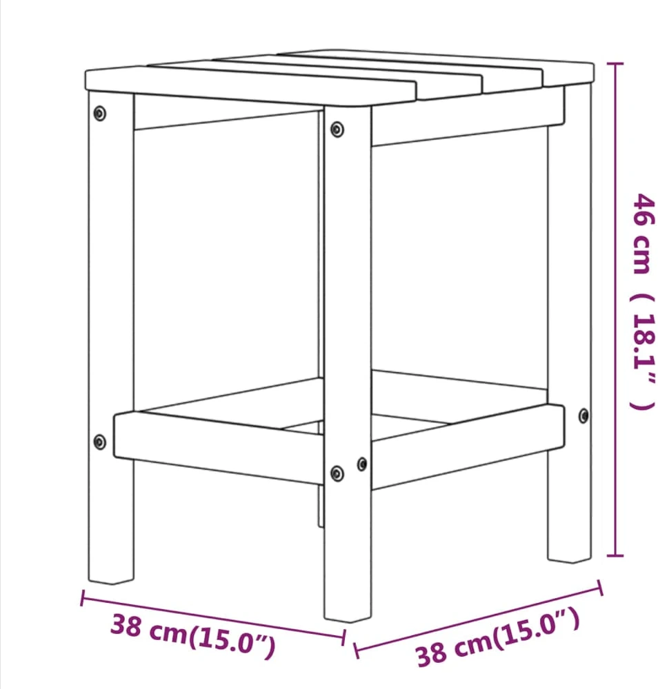 Sodo Adirondack kėdė su pakoja ir staliuku, antracito, HDPE