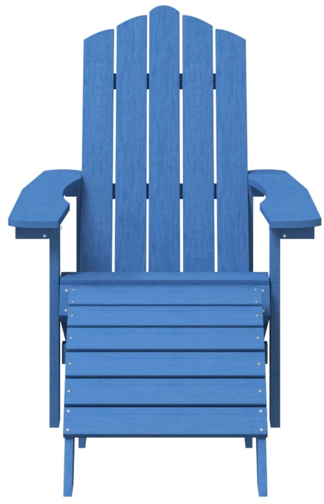 Sodo Adirondack kėdė su pakoja ir staliuku, mėlyna, HDPE