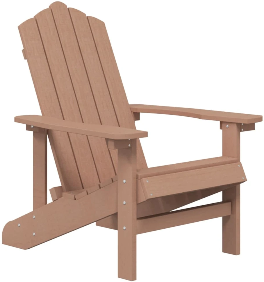 Sodo Adirondack kėdė su staliuku, rudos spalvos, HDPE