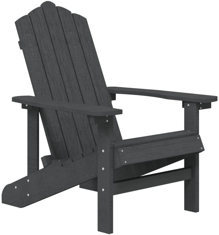 Sodo Adirondack kėdės, 2vnt., antracito spalvos, HDPE