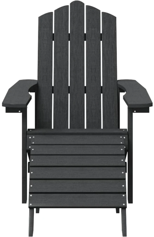Sodo Adirondack kėdės su pakojomis, 2vnt., antracito, HDPE