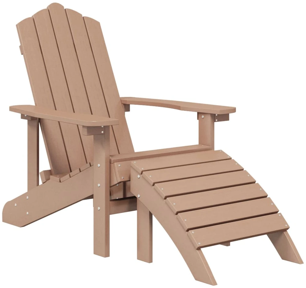 Sodo Adirondack kėdės su pakojomis, 2vnt., rudos spalvos, HDPE