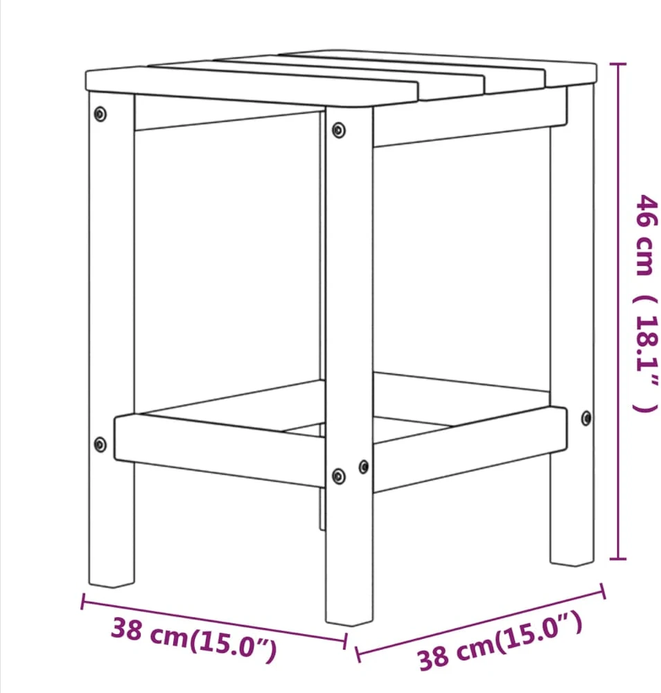 Sodo Adirondack kėdės su pakojomis ir staliuku, antracito, HDPE