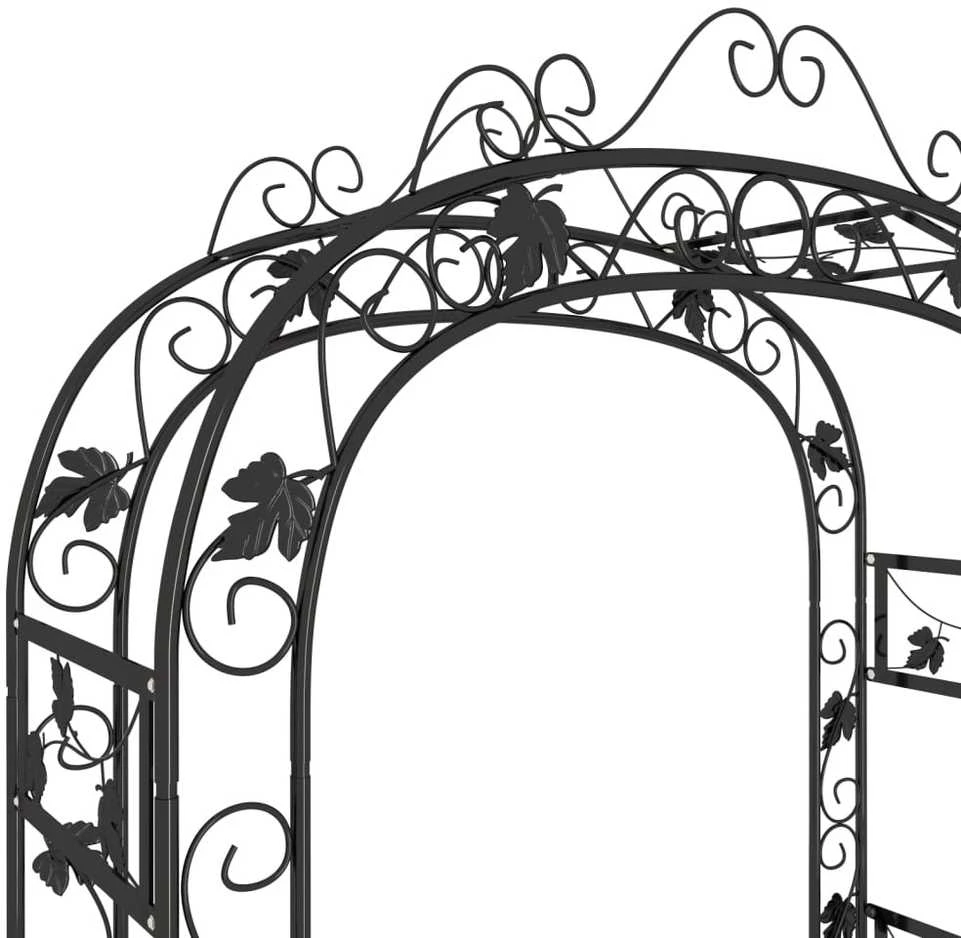 Sodo arka, juodos spalvos, 116x45x240cm, plienas
