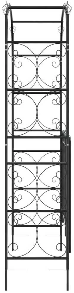 Sodo arka su varteliais, juodos spalvos, 108x45x235cm, plienas
