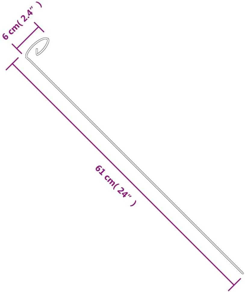 Sodo augalų kuoliukai, 20vnt., tamsiai žalios, 61cm, plienas