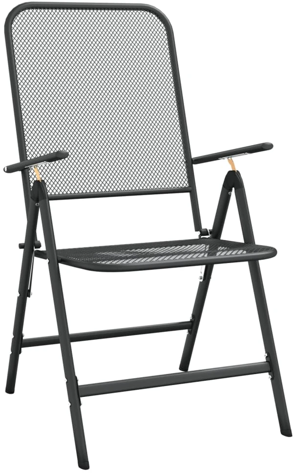 Lauko baldų komplektas Sodo baldų komplektas, 3 dalių, antracito, išplėstas metalas