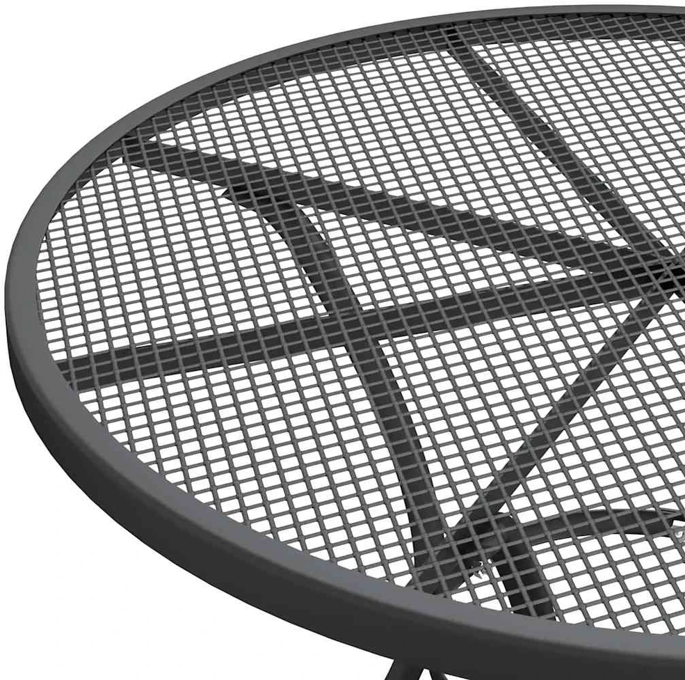 Lauko baldų komplektas Sodo baldų komplektas, 3 dalių, antracito, išplėstas metalas