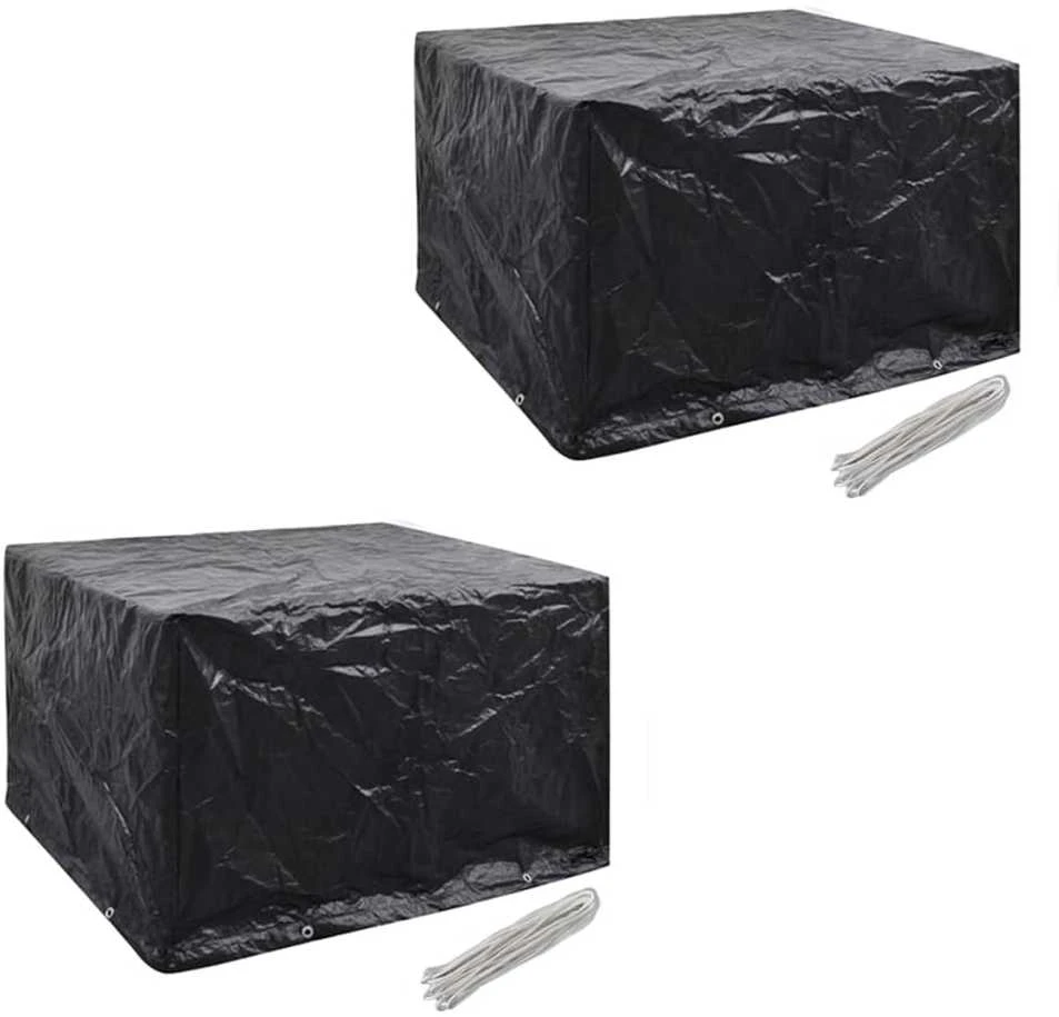 Sodo baldų uždangalai, 2 vnt., 113x113cm, poliratanas, 8 kilpos
