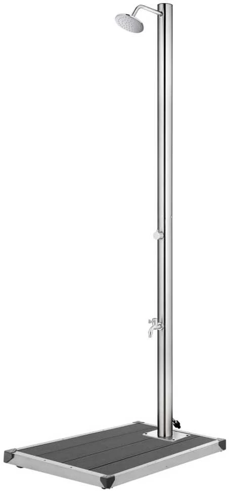 Sodo dušas su pilku pagrindu, 220cm, nerūdijantis plienas