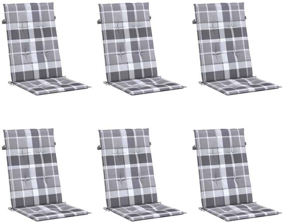 Sodo kėdės pagalvėlės, 6vnt., 120x50x3cm, audinys, languotos