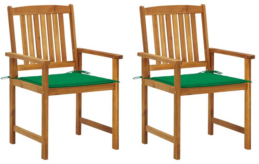 Sodo kėdės su pagalvėlėmis, 2vnt., akacijos medienos masyvas