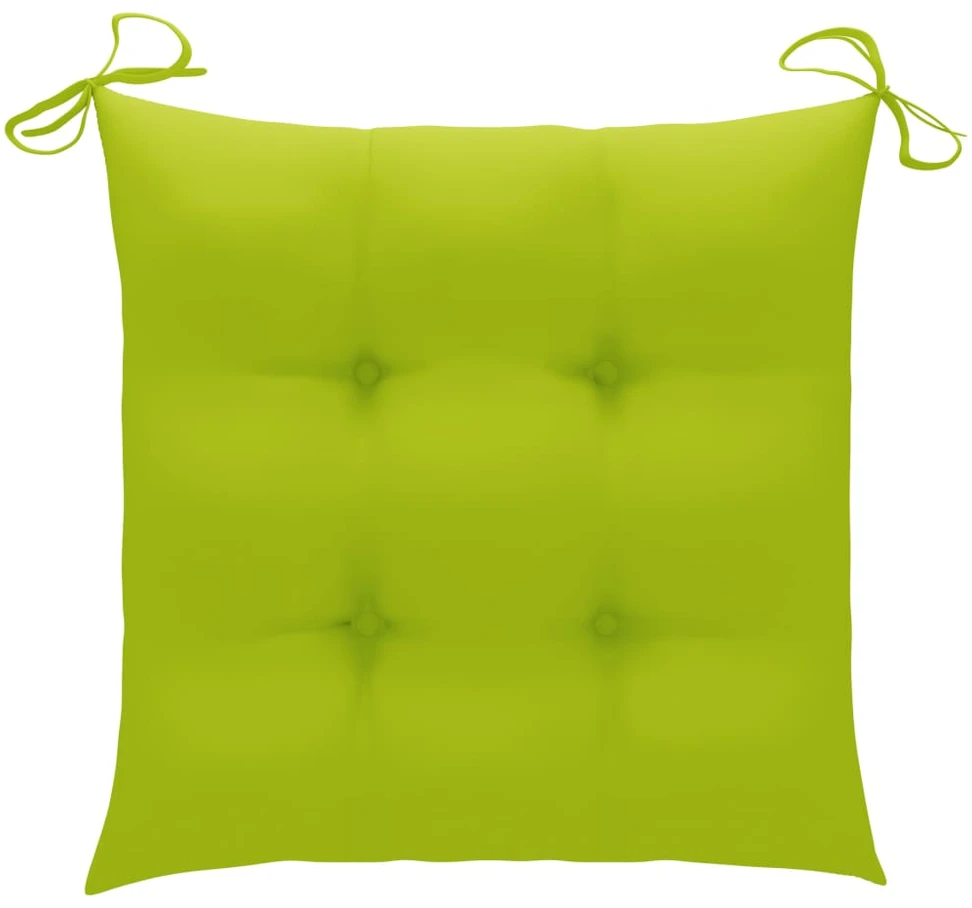 Sodo kėdės su šviesiai žaliomis pagalvėlėmis, 2vnt., tikmedis