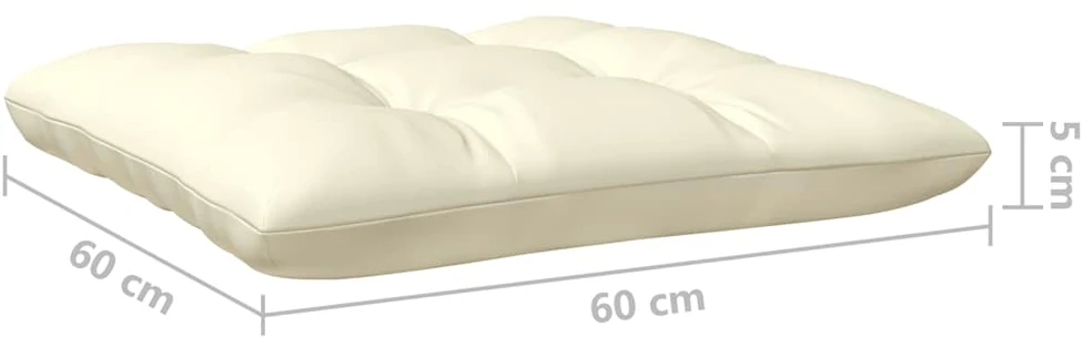 Lauko baldų komplektas Sodo komplektas su kreminėmis pagalvėlėmis, 8 dalių, pušis