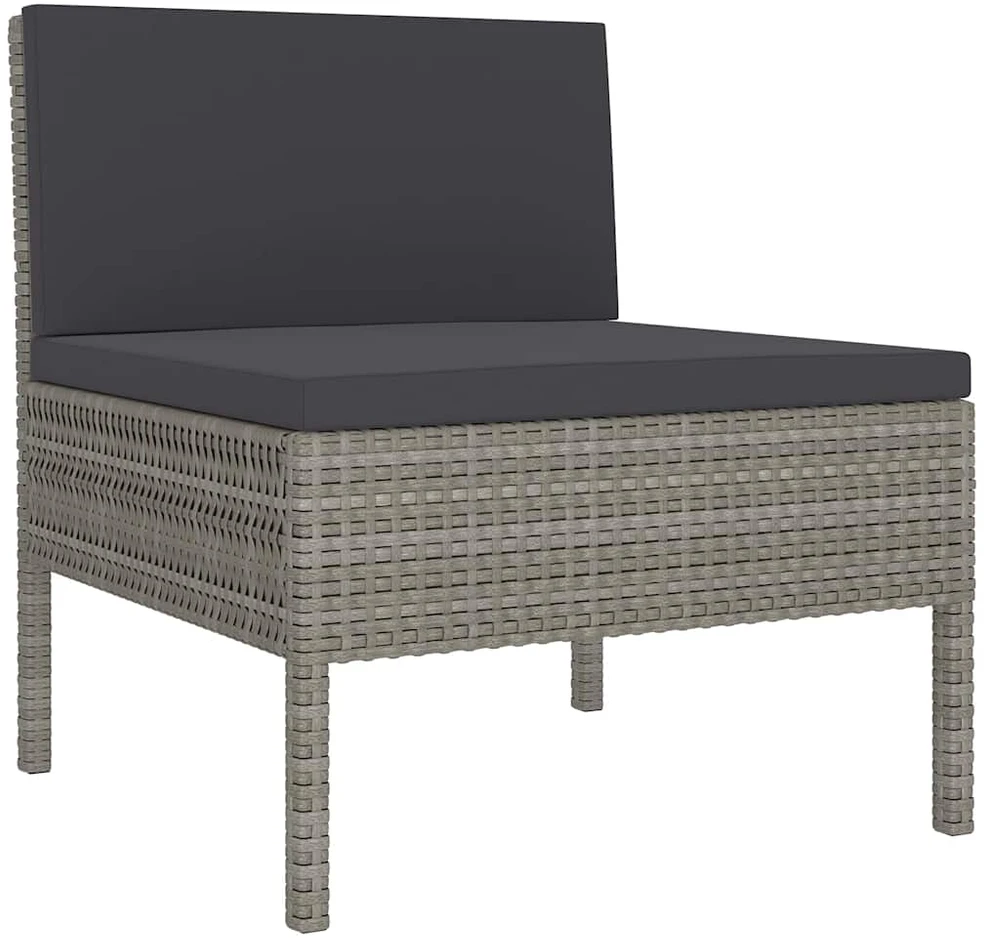 Lauko baldų komplektas Sodo komplektas su pagalvėlėmis, 11 dalių, pilkas, poliratanas